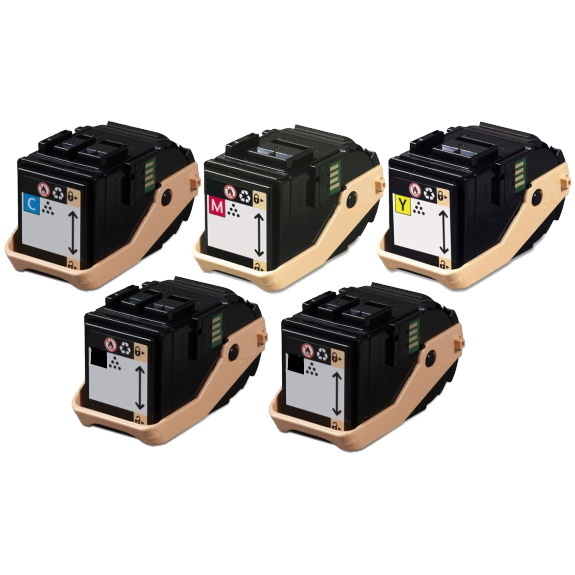 5 Pack - Compatible 106R02598/599/600/601 BCMY Toner Multipack + Extra Black for Xerox Printers