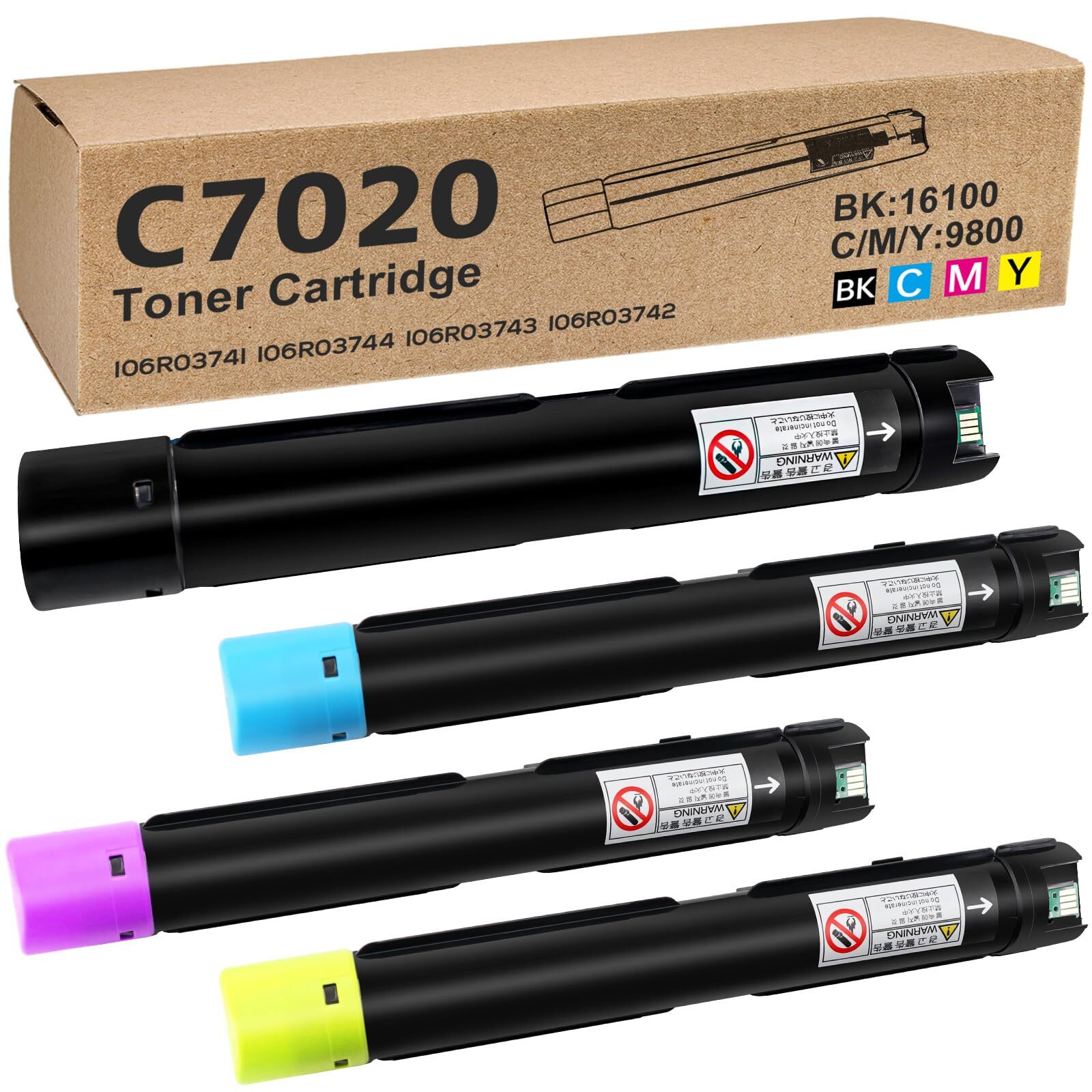 4 Pack - Compatible 106R03741/44/43/42 BCMY Toner for Xerox Printers Multipack for Printers