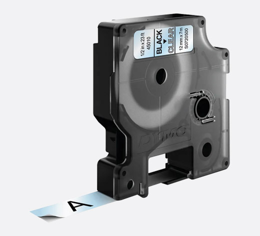 Compatible 45010 S0720500 Black on Clear Tape 12mm x 7m for Dymo Label Printers