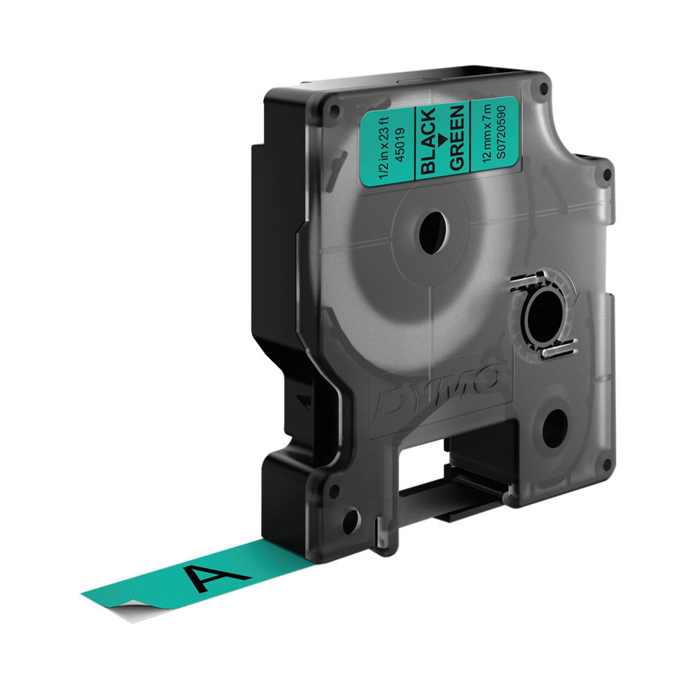 Compatible 45019 S0720590 Black on Green Tape 12mm x 7m for Dymo Label Printers