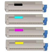 4 Pack - Compatible 45862818/16/15/14 BCMY Toner Multipack for Oki Printers