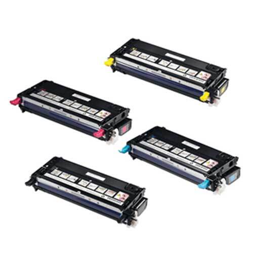 4 Pack - Compatible 593-10170/71/72/73 BCMY Toner Multipack for Dell Printers