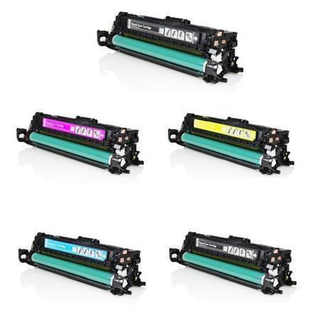 5 Pack - Compatible 723 BCMY Toner Multipack + Extra Black for Canon Printers
