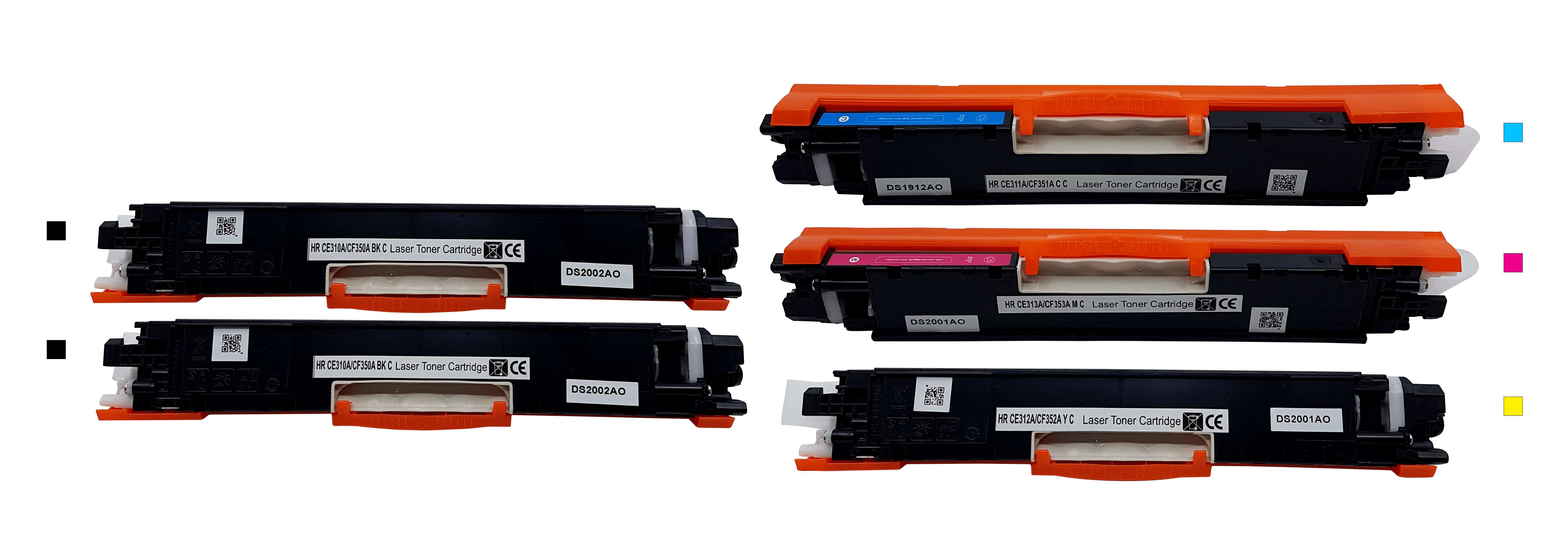 5 Pack - Compatible 729 BCMY Toner Multipack + Extra Black for Canon Printers