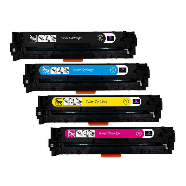 4 Pack - Compatible 125A Multipack CB540A/CB541ACB542A/CB543A BCMY Toner for HP Printers
