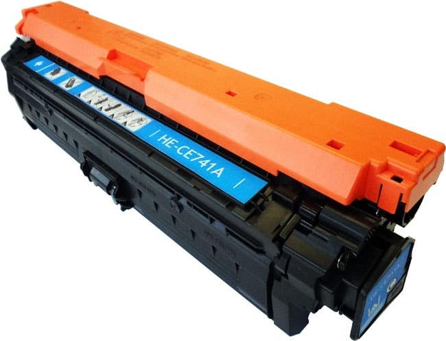 Compatible 307A CE741A Cyan Toner Cartridge for HP Printers