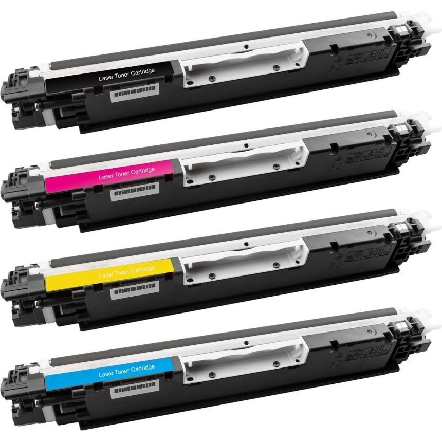 5 Pack - Compatible 130A Multipack CF350A/CF351A/CF352A/CF353A BBCMY Toner + Extra Black for HP Printers