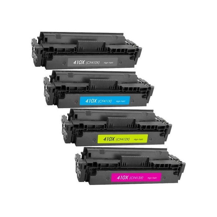 5 Pack - Compatible 410X Multipack CF410X/CF411X/CF412X/CF413X BBCMY Toner + Extra Black for HP Printers
