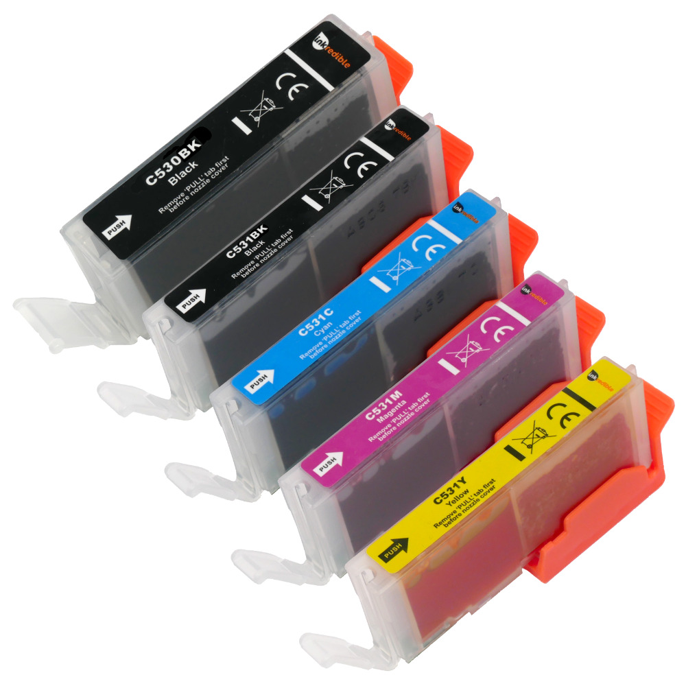 Compatible CLI-531 BCMY Ink Multipack Full Set of 5 for Canon Printers