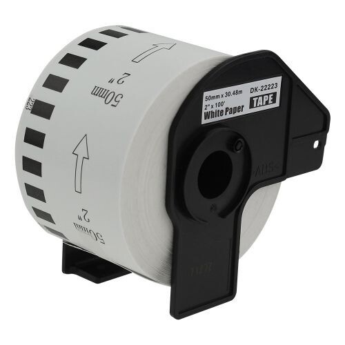 Compatible DK22223 Continuous Paper Label Roll White 50mm x 30.48m for Brother Thermal Printers
