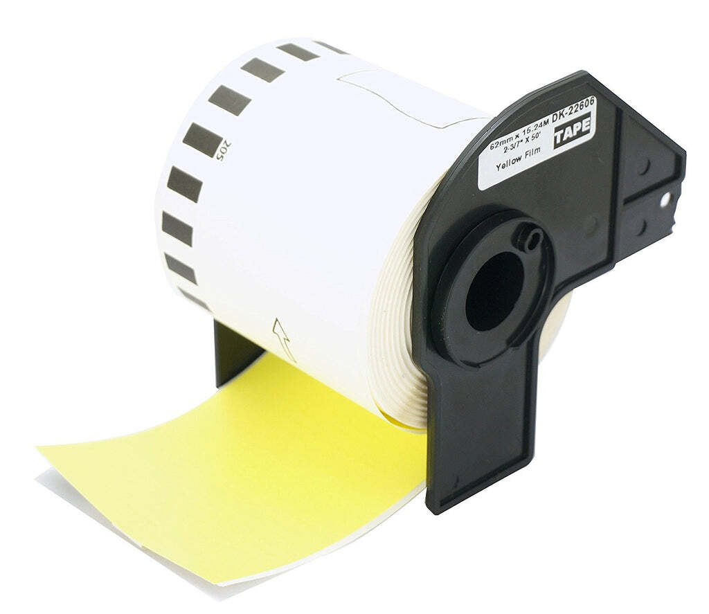 Compatible DK22606 Continuous Film Label Tape Yellow 62mm x 15.24m for Brother Thermal Printers