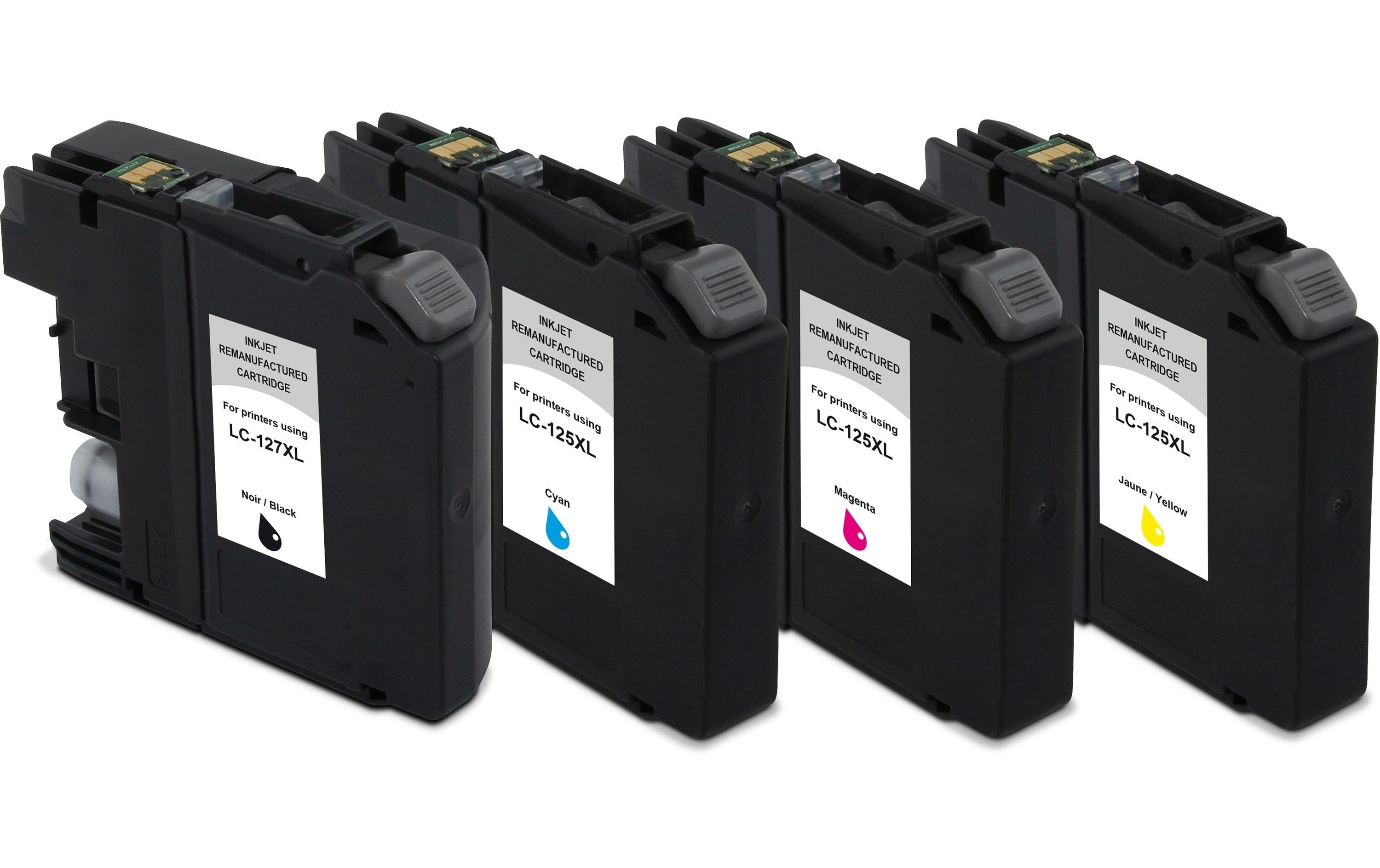 4 Pack - Compatible LC125VALBP BCMY Ink Multipack for Brother Printers
