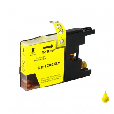 Compatible LC1280XLY Yellow Ink Cartridge for Brother Printers