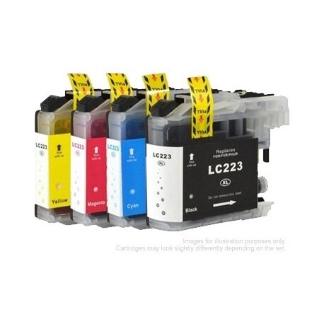 4 Pack - Compatible LC223VALBP BCMY Ink Multipack for Brother Printers