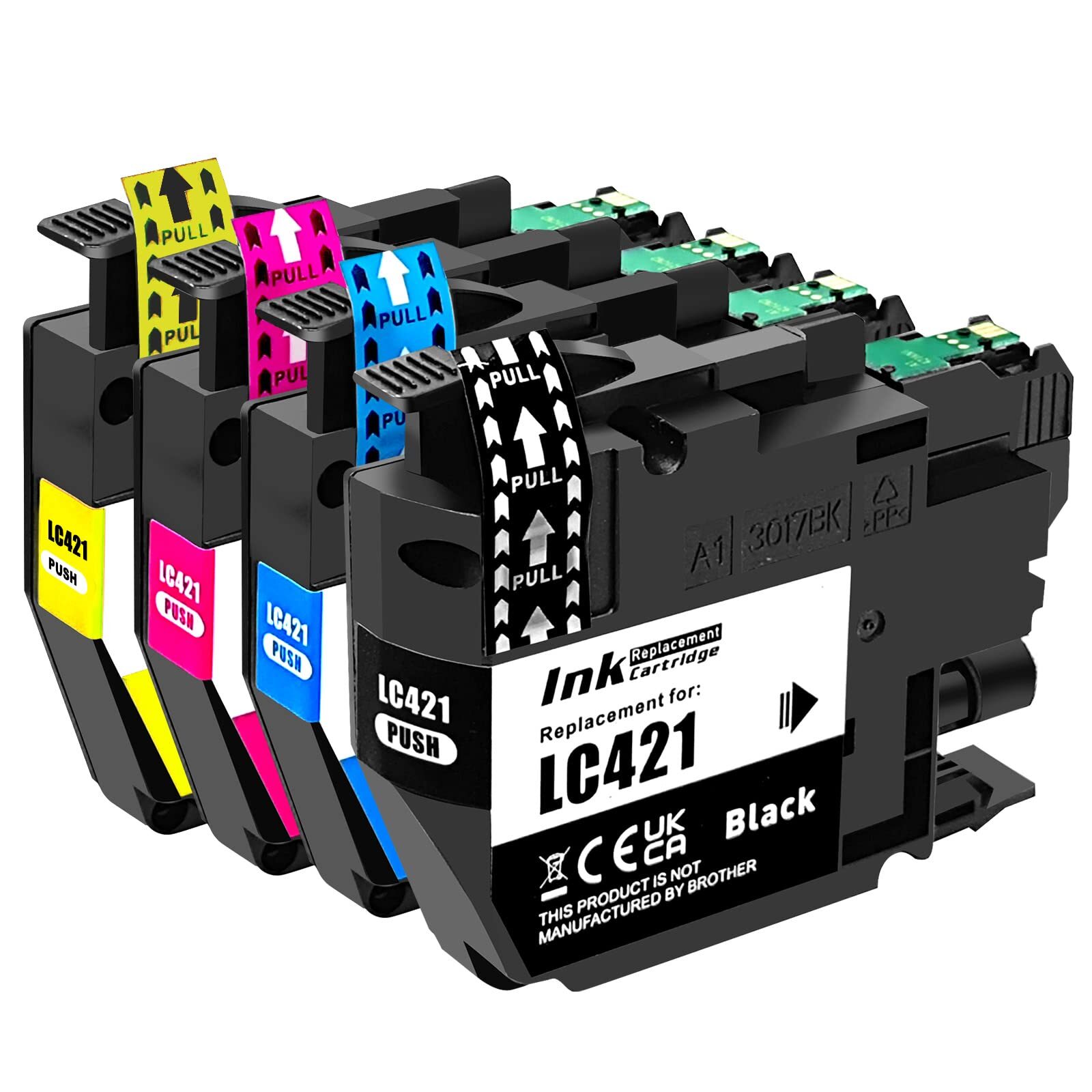 4 Pack - Compatible LC421 BCMY Ink Cartridge Multipack of 4 for Brother Printers