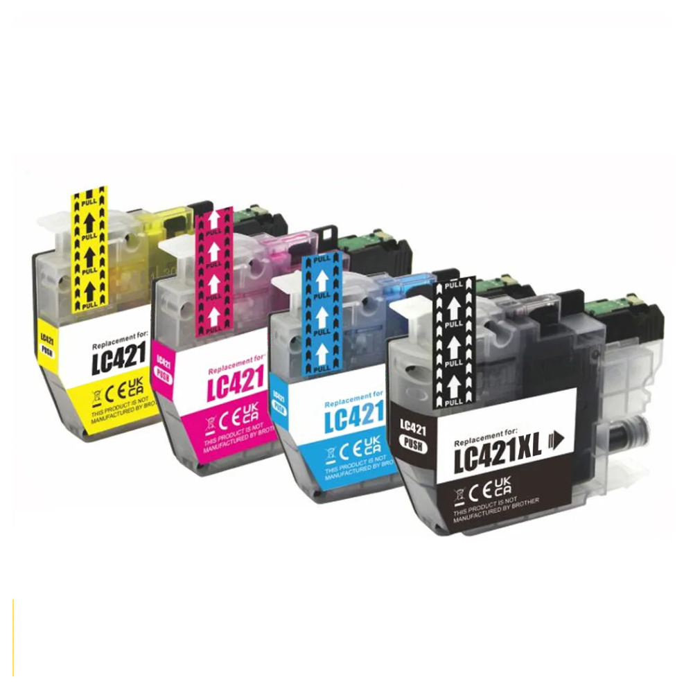 4 Pack - Compatible LC421XLVAL BCMY Ink Multipack for Brother Printers