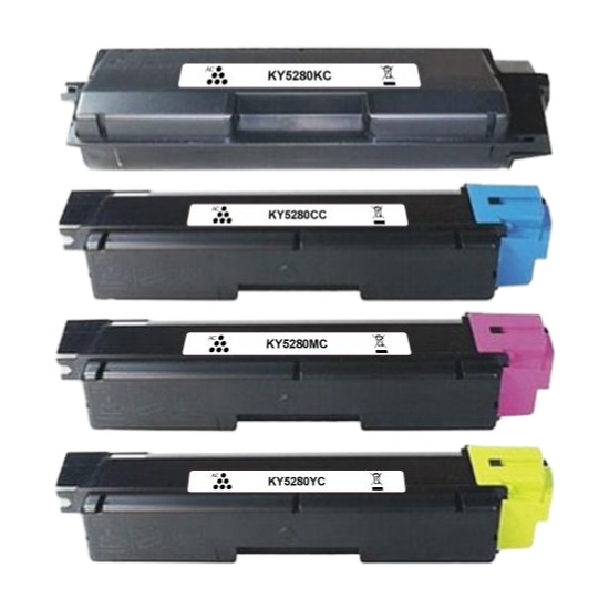 4 Pack - Compatible TK5280 BCMY Toner Multipack for Kyocera Printers