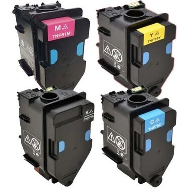 4 Pack - Compatible TNP81 BCMY Toner Multipack for Konica Minolta Printers. AAJW151/AAJW451/AAJW251/AAJW351