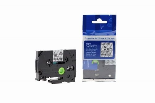 Compatible TZe-111 Black on Clear Tape 6mm x 8m for Brother P-Touch Label Printers
