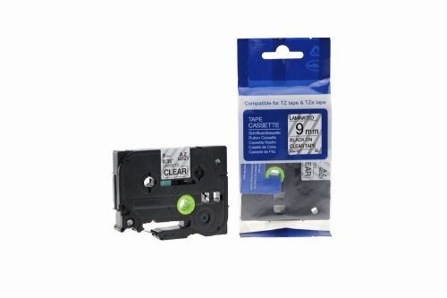Compatible TZe-121 Black on Clear Tape 9mm x 8m for Brother P-Touch Label Printers
