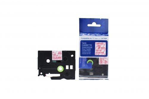 Compatible TZe-122 Red on Clear Tape for Brother P-Touch Printers