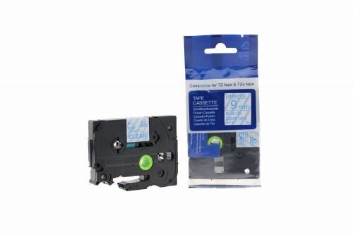 Compatible TZe-123 Blue on Clear Tape 9mm x 8m for Brother P-Touch Printers
