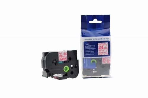 Compatible TZe-152 Red on Clear Tape 24mm x 8m for Brother P-Touch Printers