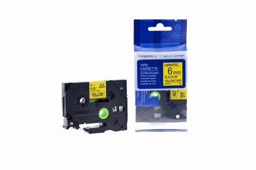 Compatible TZe-611 Black on Yellow Tape 6mm x 8m for Brother P-Touch Printers