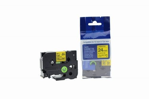 Compatible TZe-651 Black on Yellow Tape 24mm x 8m for Brother P-Touch Label Printers