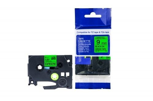 Compatible TZe-721 Black on Green Tape 9mm x 8m for Brother P-Touch Printers
