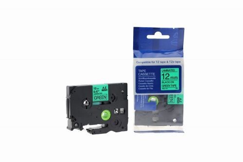 Compatible TZe-731 Black on Green Tape 12mm x 8m for Brother P-Touch Printers
