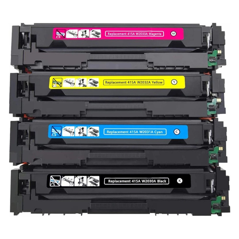 5 Pack - Compatible 415A Multipack W2030A/W2031A/W2032A/W2033A BBCMY Toner + Extra Black - includes chip for HP Printers