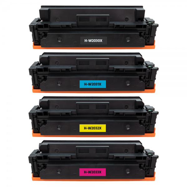 4 Pack - Compatible 415X Multipack W2030X/W2031X/W2032X/W2033X BCMY Toner - includes chip for HP Printers