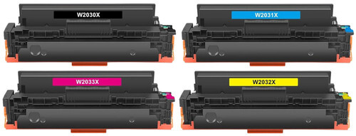 5 Pack - Compatible 415X Multipack W2030X/W2031X/W2032X/W2033X BBCMY Toner + Extra Black - includes chip for HP Printers