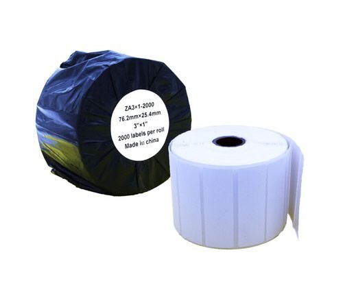 Compatible Zebra 76.2mm x 25.4mm x 2000 pcs (25mm core) White Address Labels Roll